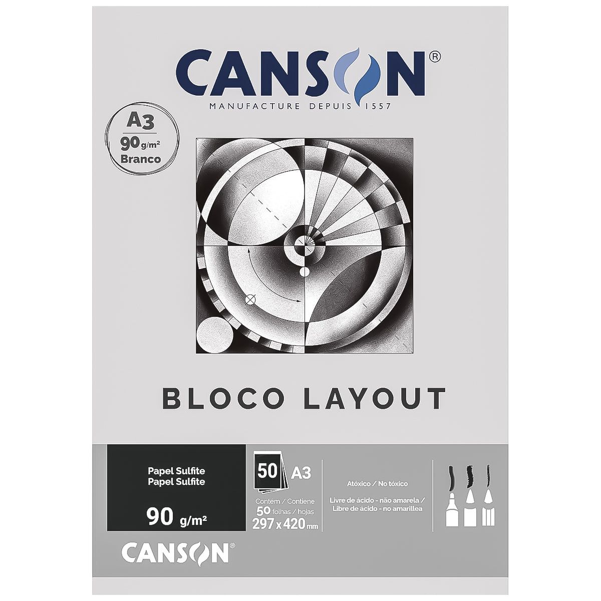 Bloco Canson Linha Técnica Layout 90 g/m² 50 Folhas