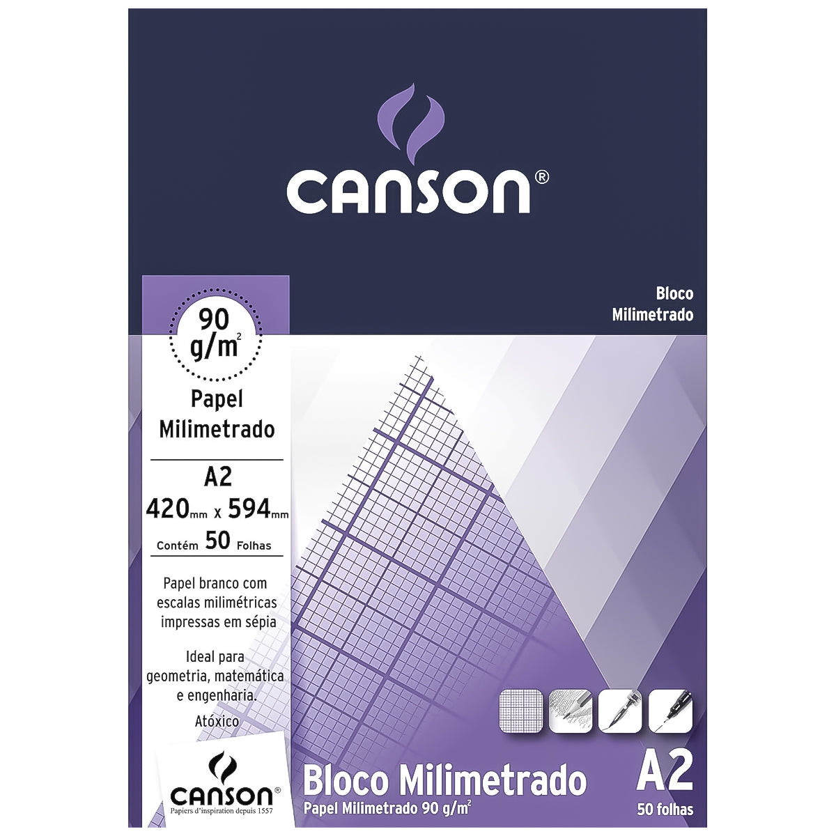 Bloco Milimetrado Canson 90g A2 420x994mm com 50 Folhas