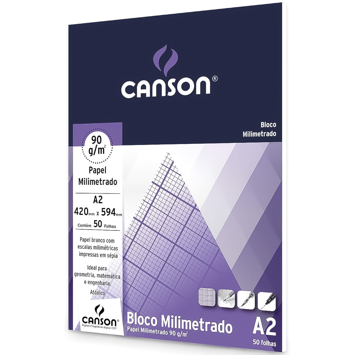 Bloco Milimetrado Canson 90g A2 420x994mm com 50 Folhas