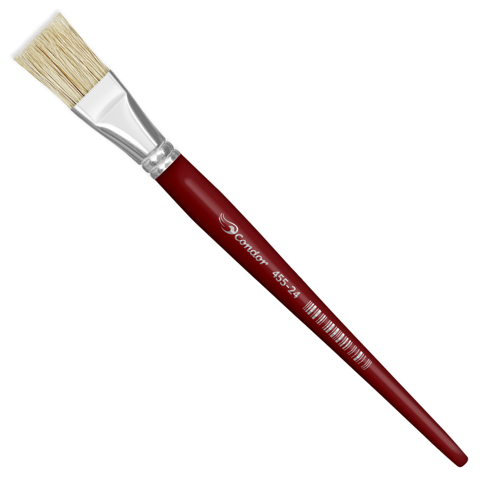 Pincel Condor 455 Chato Plano Cerda Alvejada Cabo Curto