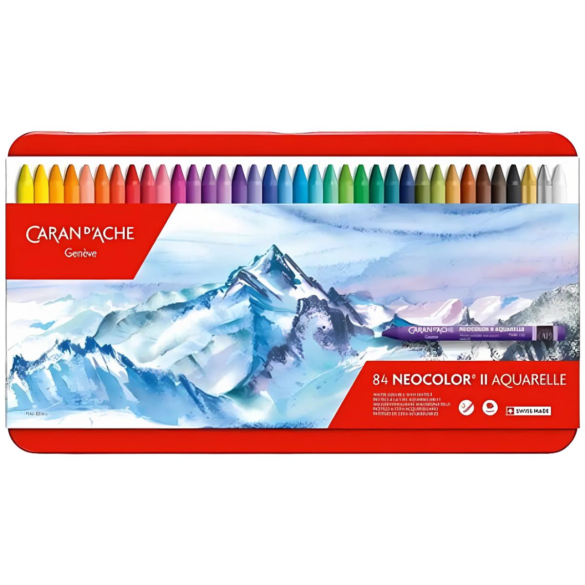 Estojo Giz Pastel Oleoso Caran D'ache Neocolor Ii Aquarelável com 84 Cores