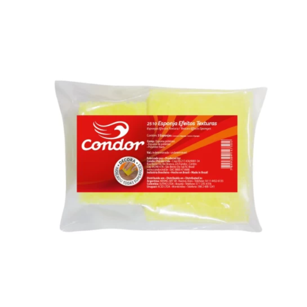 Esponja Artística para Efeito Textura Condor 2510 com 3 Unidades