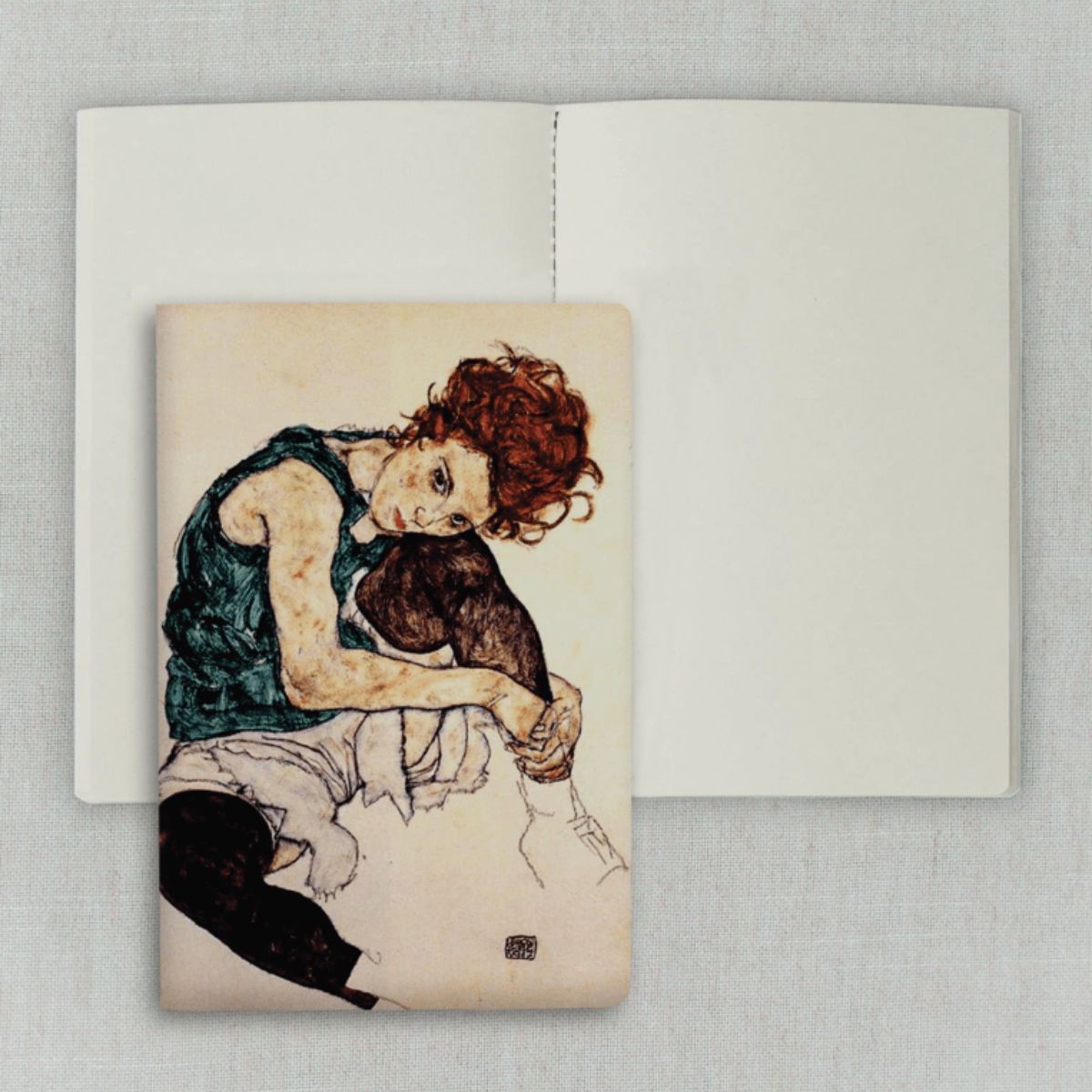 Caderno Journal Folk Books sem Pauta 20x13,5 Mulher Sentada 
