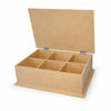 Caixa Chá com Dobradiça Mdf Cru 25x17x8cm