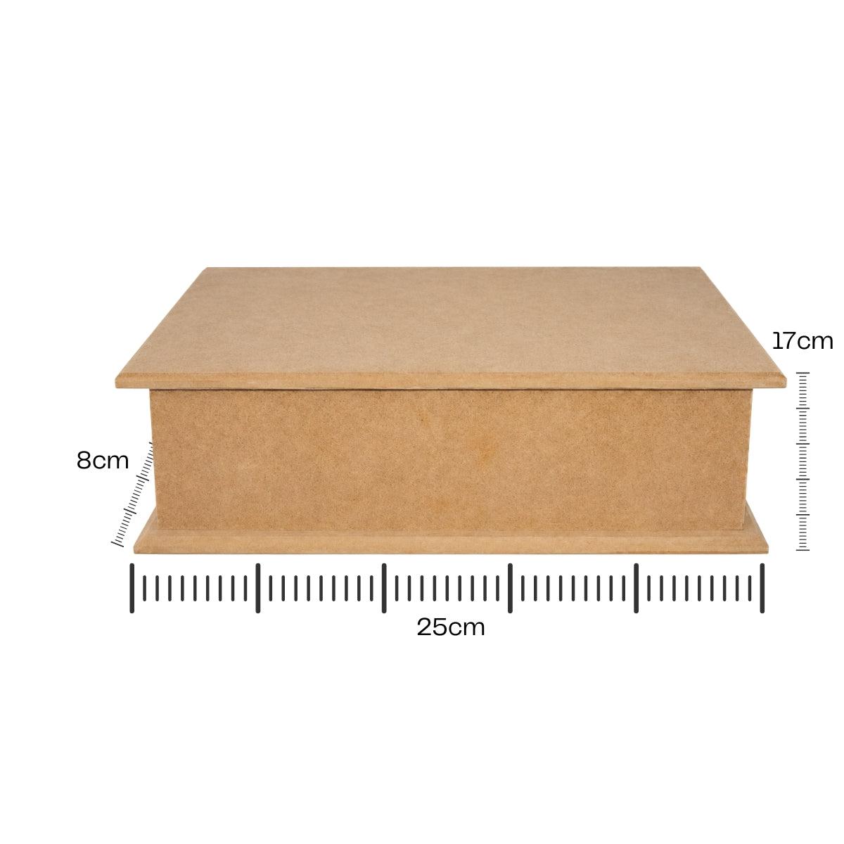 Caixa Chá com Dobradiça Mdf Cru 25x17x8cm