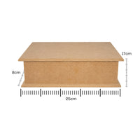 Caixa Chá com Dobradiça Madeira Mdf Cru 25x17x8cm