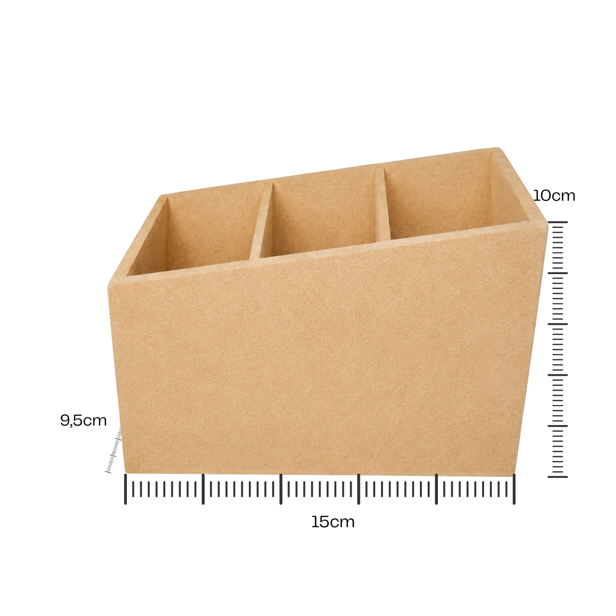 Porta Controle 3 Lugares Mdf Cru 15x9,2x10cm 6mm
