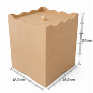 Lixeira Lisa Madeira Mdf Cru 18,2x18,2x22cm