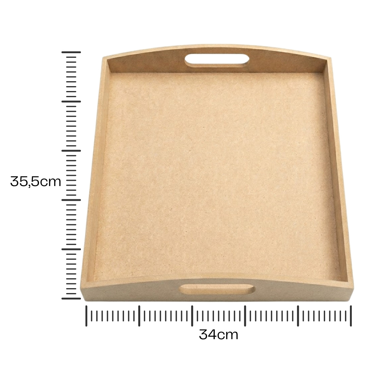 Bandeja Arco Mdf Cru 35,5x34x7,5cm