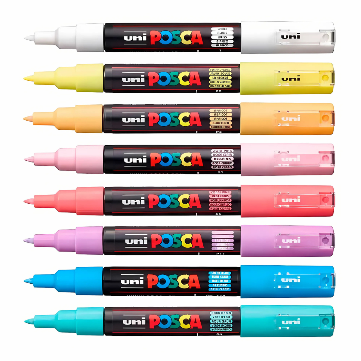 Estojo Caneta Posca Pc-1m Ponta Extra Fina 0.7Mm com 8 Cores Soft