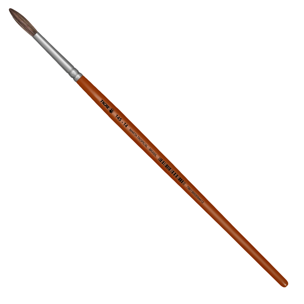 Pincel Redondo Aquarela Tigre 145 Pelo Marta
