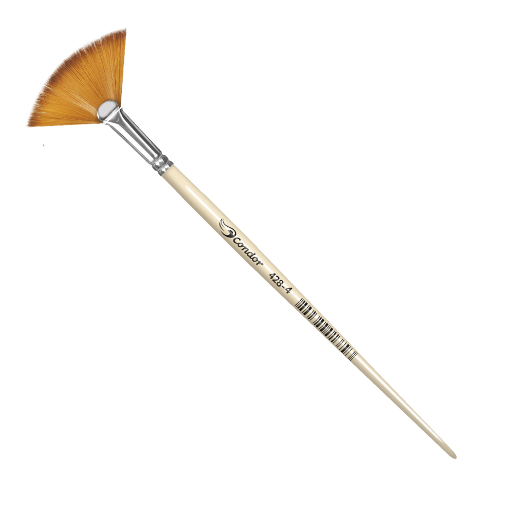 Pincel Condor 428 Leque Sintético Cabo Curto