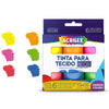 Estojo Tinta para Tecido Acrilex Art Teen Neon 15ml com 6 Cores
