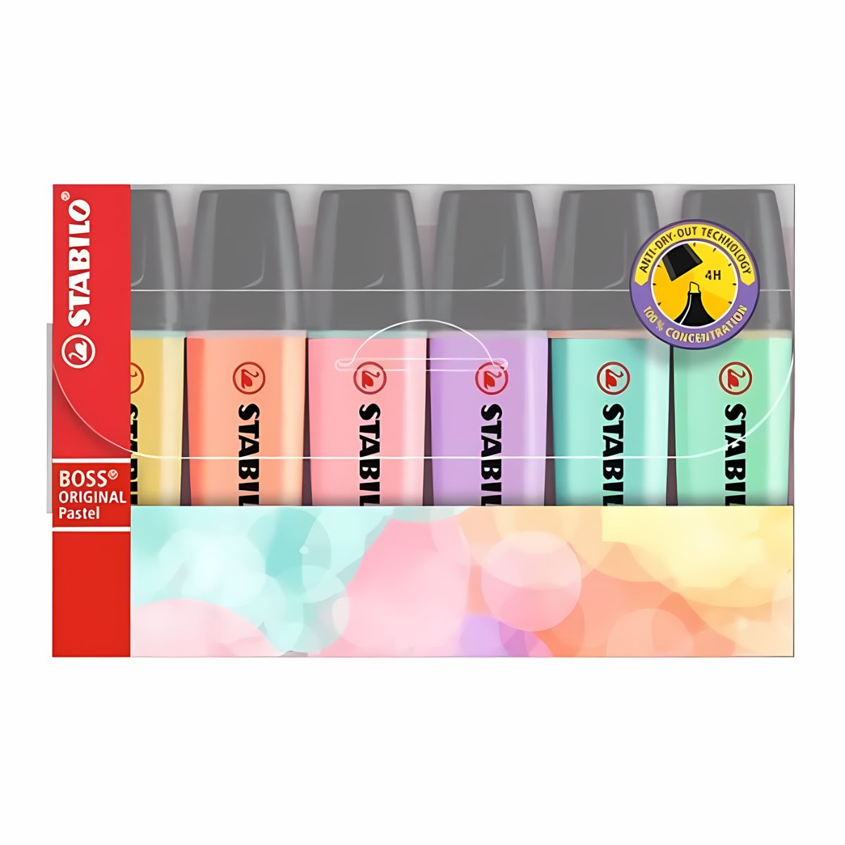 Estojo Marca Texto Boss Stabilo 5.0Mm com 06 Cores Pastel
