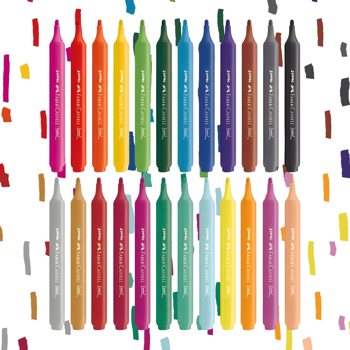 Canetas Hidrográficas Jumbo Triangulares 24 Cores - Faber-castell 15.0224J