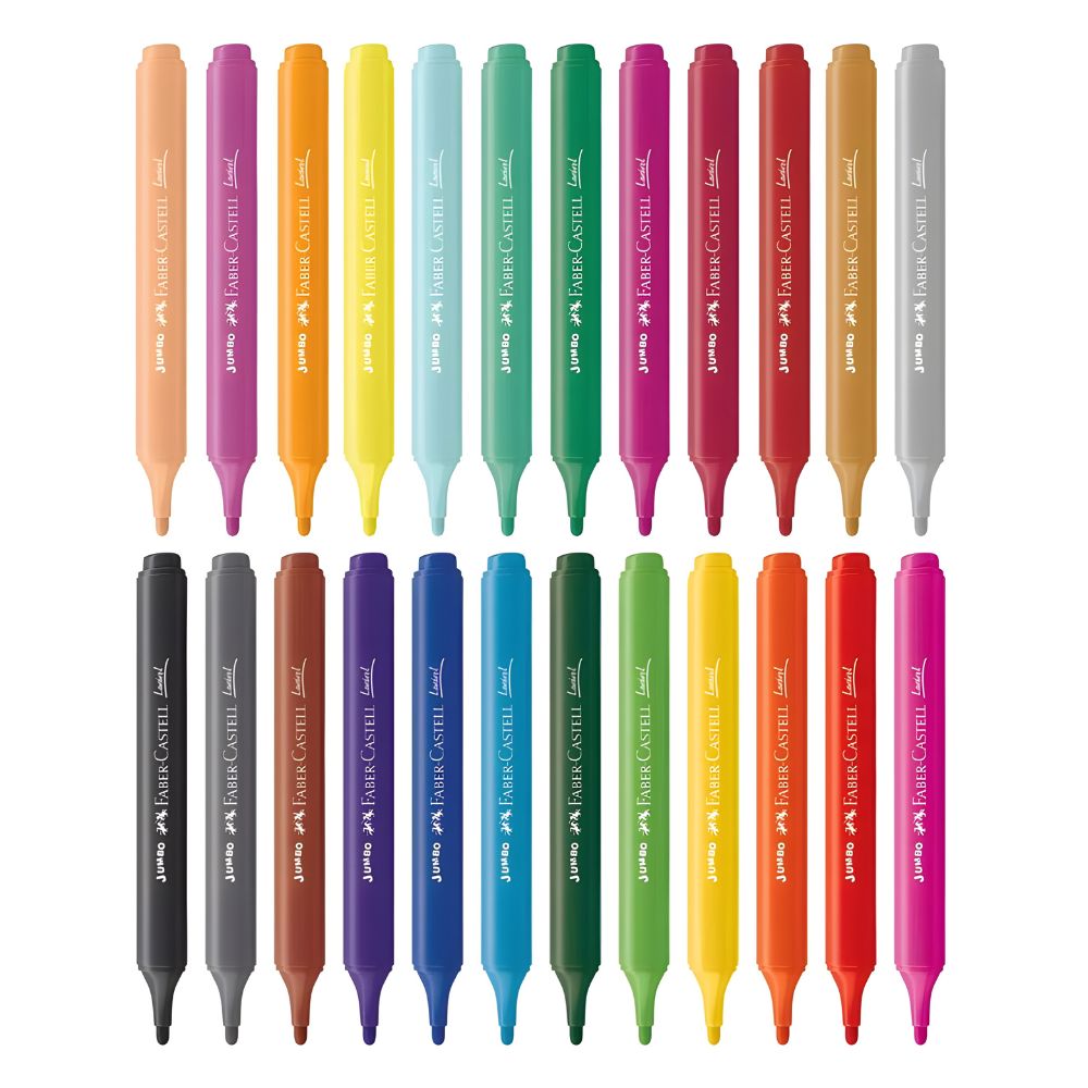 Canetas Hidrográficas Jumbo Triangulares 24 Cores - Faber-castell 15.0224J