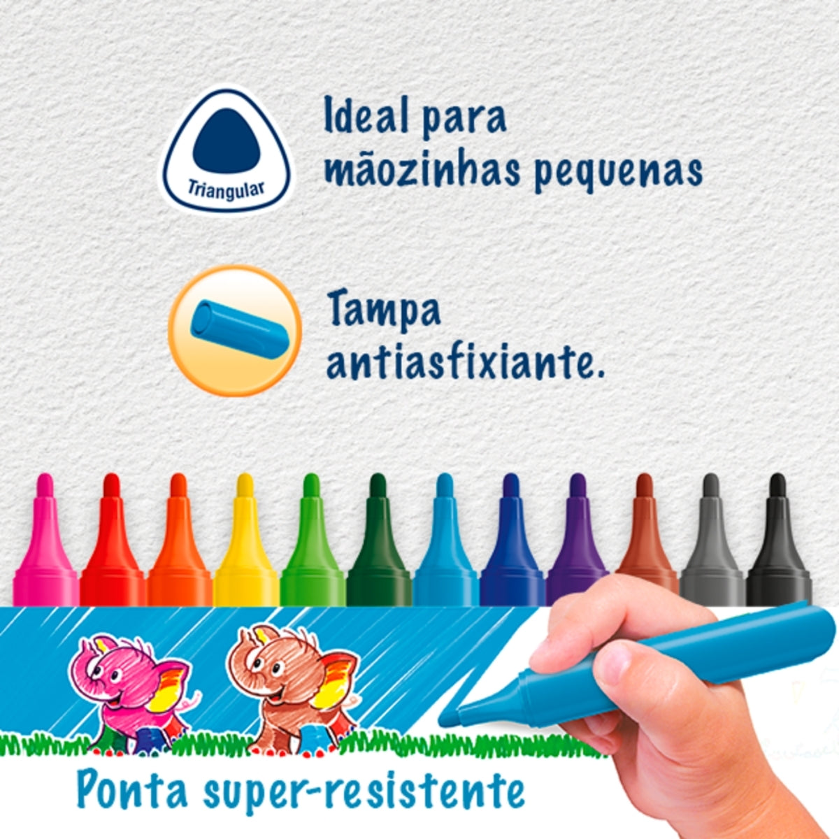 Estojo Canetinha Hidro Jumbo Triangular 12 Cores - Faber-castell 15.0212J