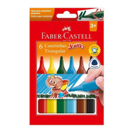 Canetas Hidrográficas Jumbo Triangulares 6 Cores - Faber-castell 15.0206J