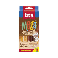 Estojo Lápis de Cor Mega Soft Color Tons de Pele com 12 Cores - Tris