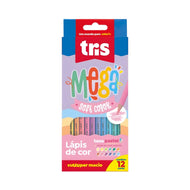 Estojo Lápis de Cor Mega Soft Color Tons Pastel com 12 Cores - Tris