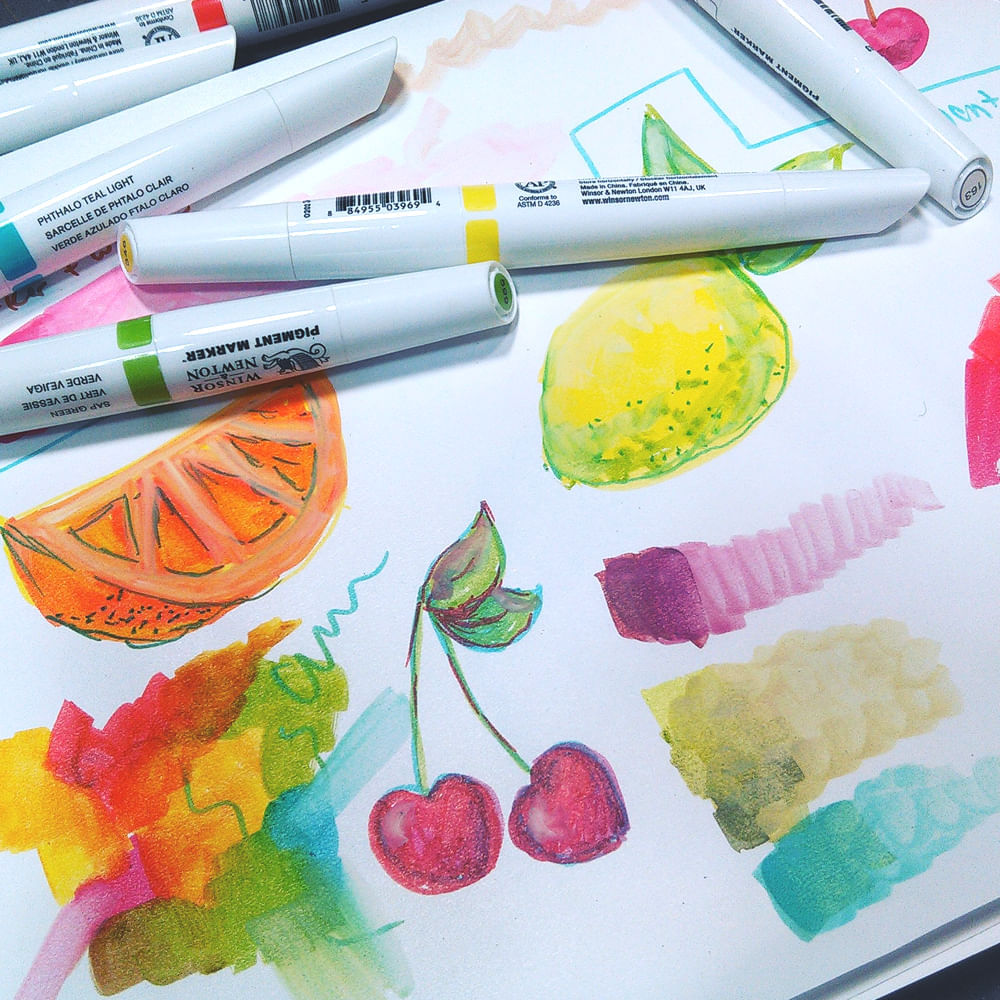 Pigment Marker Winsor & Newton com 6 Tons Vibrantes
