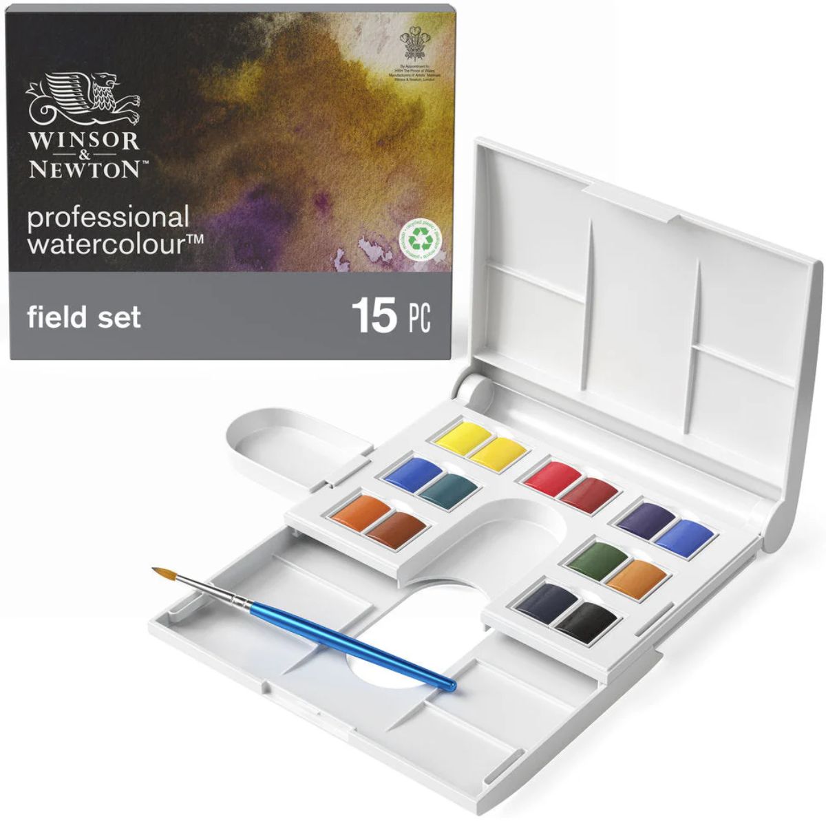 Estojo Tinta Aquarela Pastilha Profissional Winsor & Newton Compact com 16 Peças