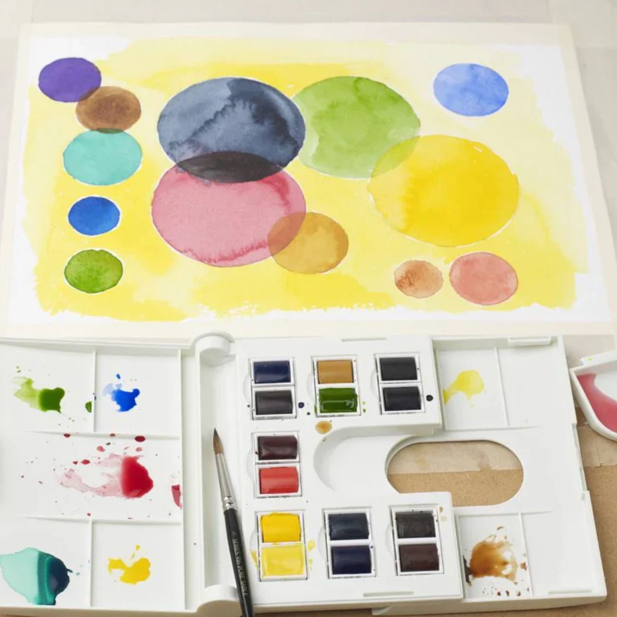 Estojo Tinta Aquarela Pastilha Profissional Winsor & Newton Compact com 16 Peças