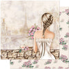 Papel para Scrapbook Dupla Face Dama em Paris Branco 30,5x30,5cm para Scrapbook e Papelaria Criativa Sd-0959 - Litoarte