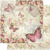 Papel para Scrapbook Dupla Face Borboletas e Flores 30,5x30,5cm para Scrapbook e Papelaria Criativa Sd-0964 - Litoarte