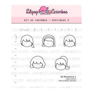 Kit Carimbos Rostinhos 3 para Artesanato e Scrapbook - Lilipop