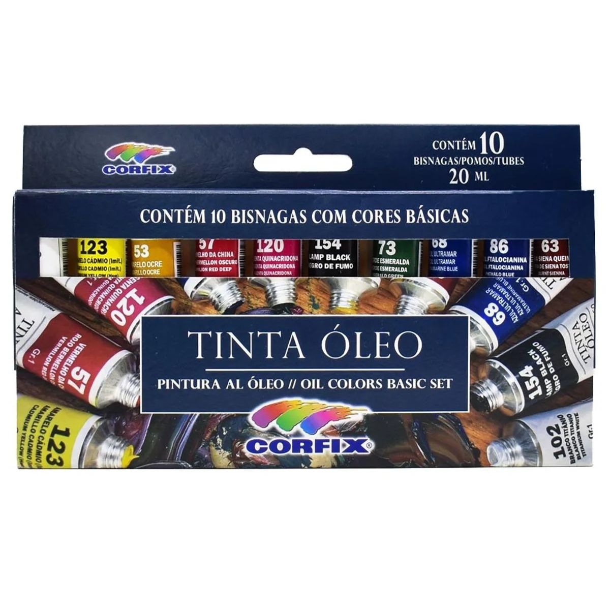 Estojo Tinta Óleo Corfix 20ml com 10 Cores