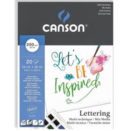 Bloco Papel Canson Bl Mix Media Lettering 200g 24cm x 32cm 20 Folhas - 9829