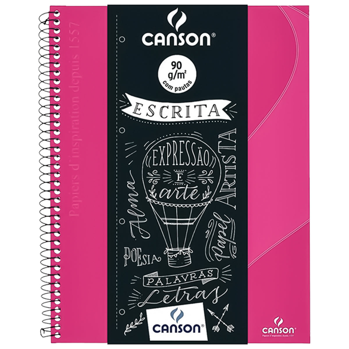 Caderno Pauta Expressão e Arte Espiral CD 90g A4 80 Folhas - Rosa Pink 