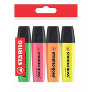 Estojo Marca Texto Boss Stabilo 5.0Mm com 04 Cores Neon