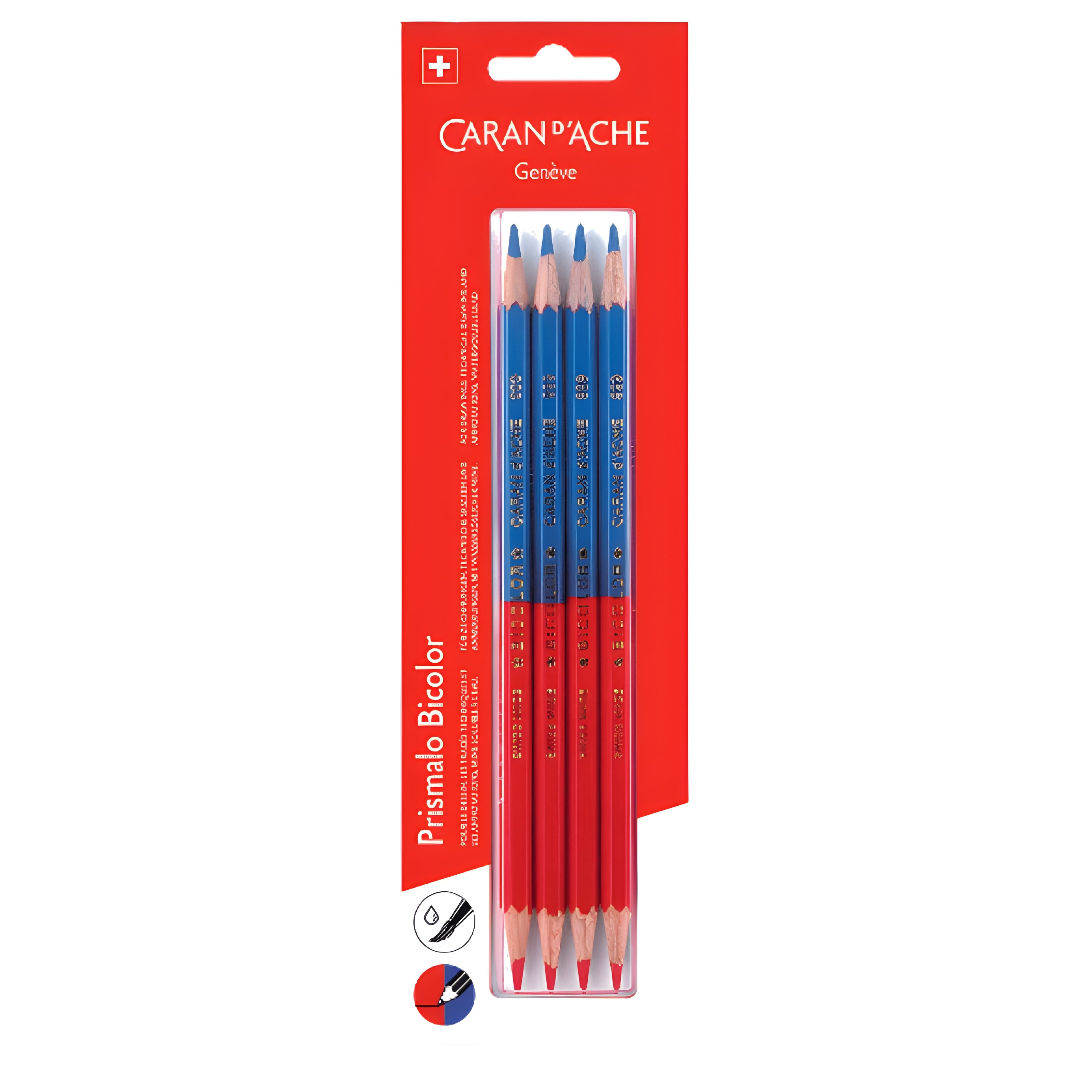 Estojo Lápis Caran D'ache Bicolor Prismalo com 4 Unidades