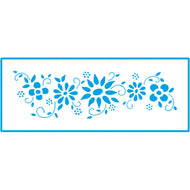 Stencil Pequeno Flores Viii 7x17cm para Pintura Decorativa e Artesanato Stp-0064 - Litoarte