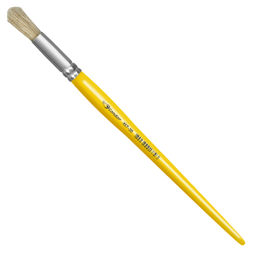 Pincel Condor 457 Redondo Pelo Natural Cabo Longo
