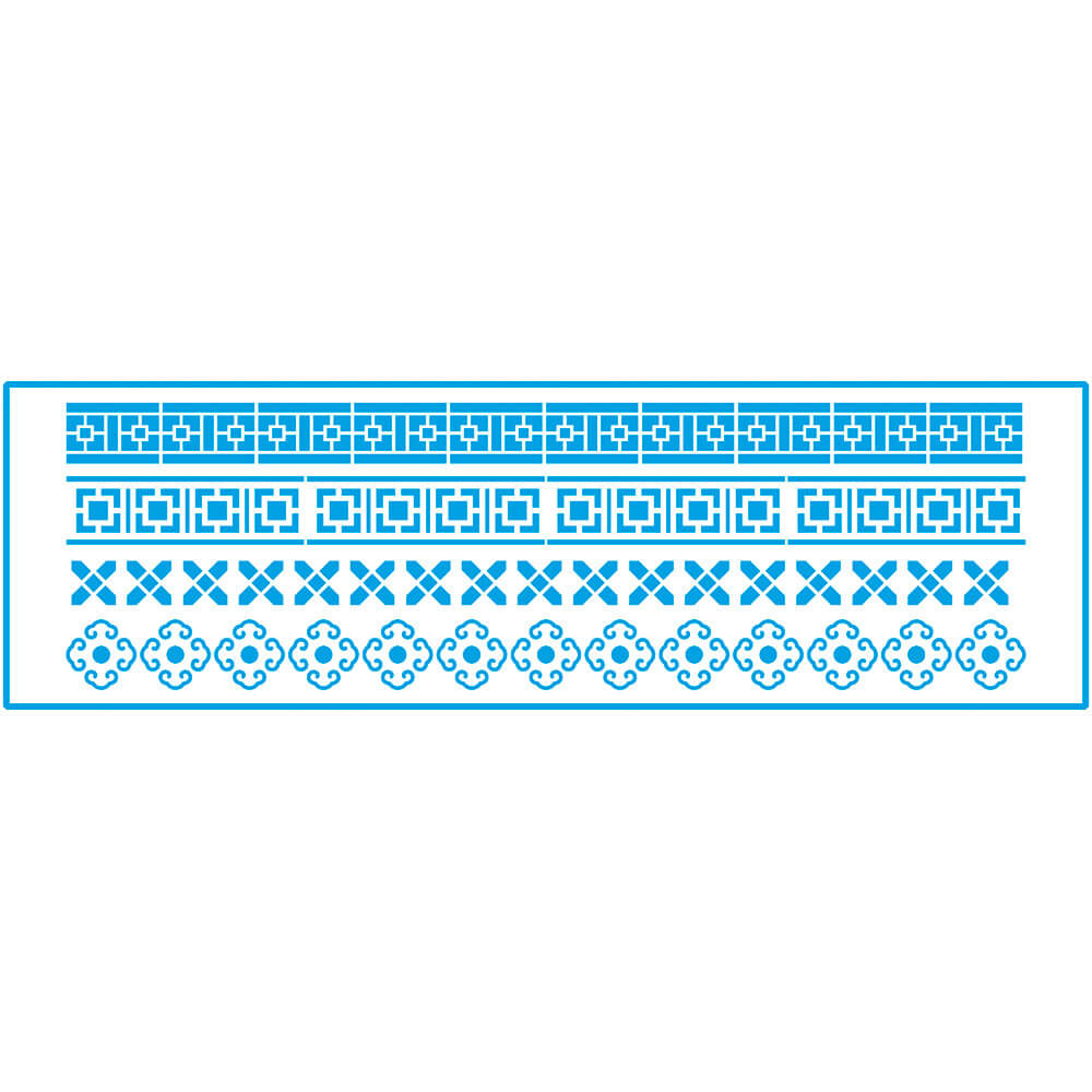 Stencil Estreito Barrado Geometrico 8x28cm para Pintura Decorativa e Artesanato Ste-352 - Litoarte