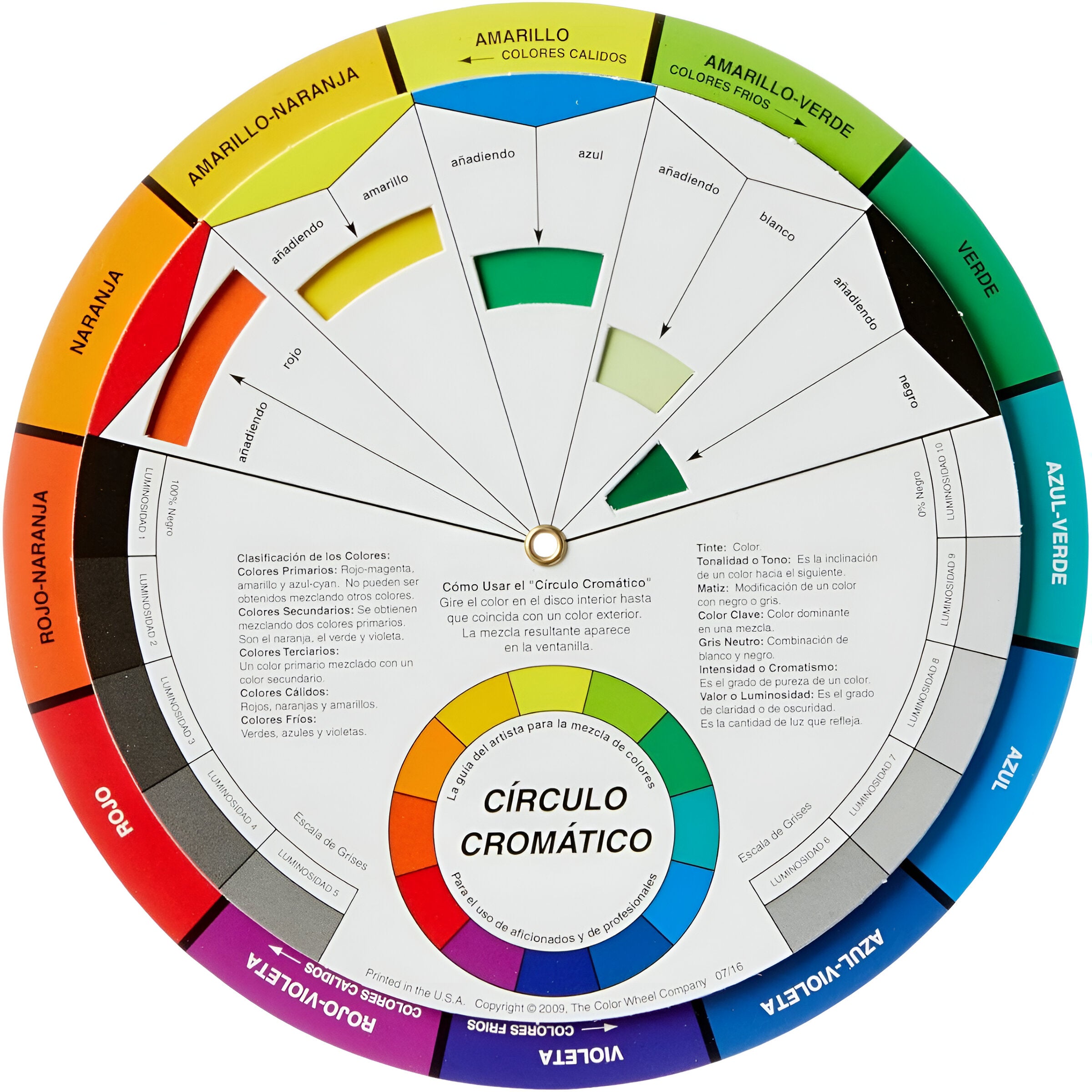 Círculo Cromático de Cores Sinoart Pequeno Color Wheel 7/13
