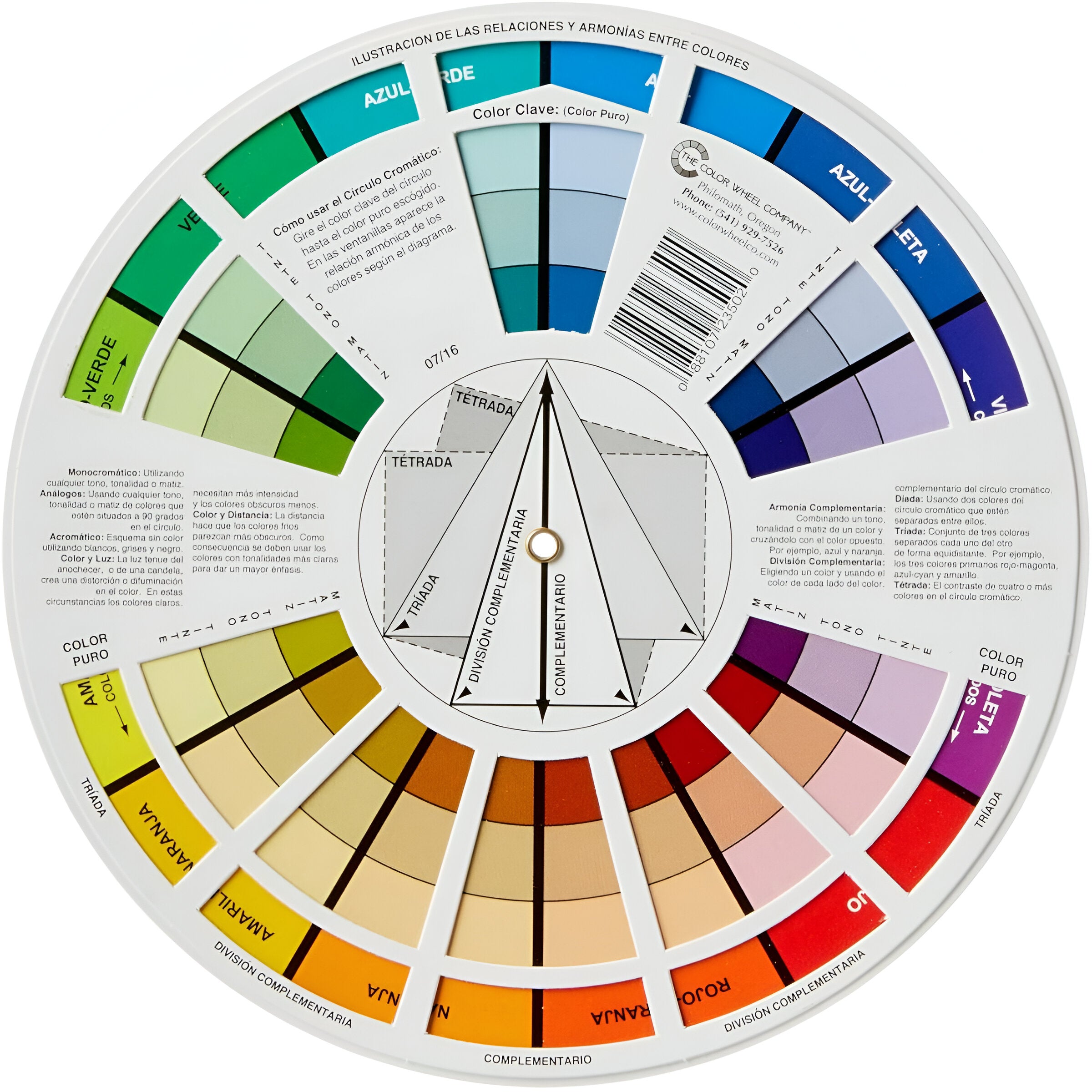 Círculo Cromático de Cores Sinoart Pequeno Color Wheel 7/13