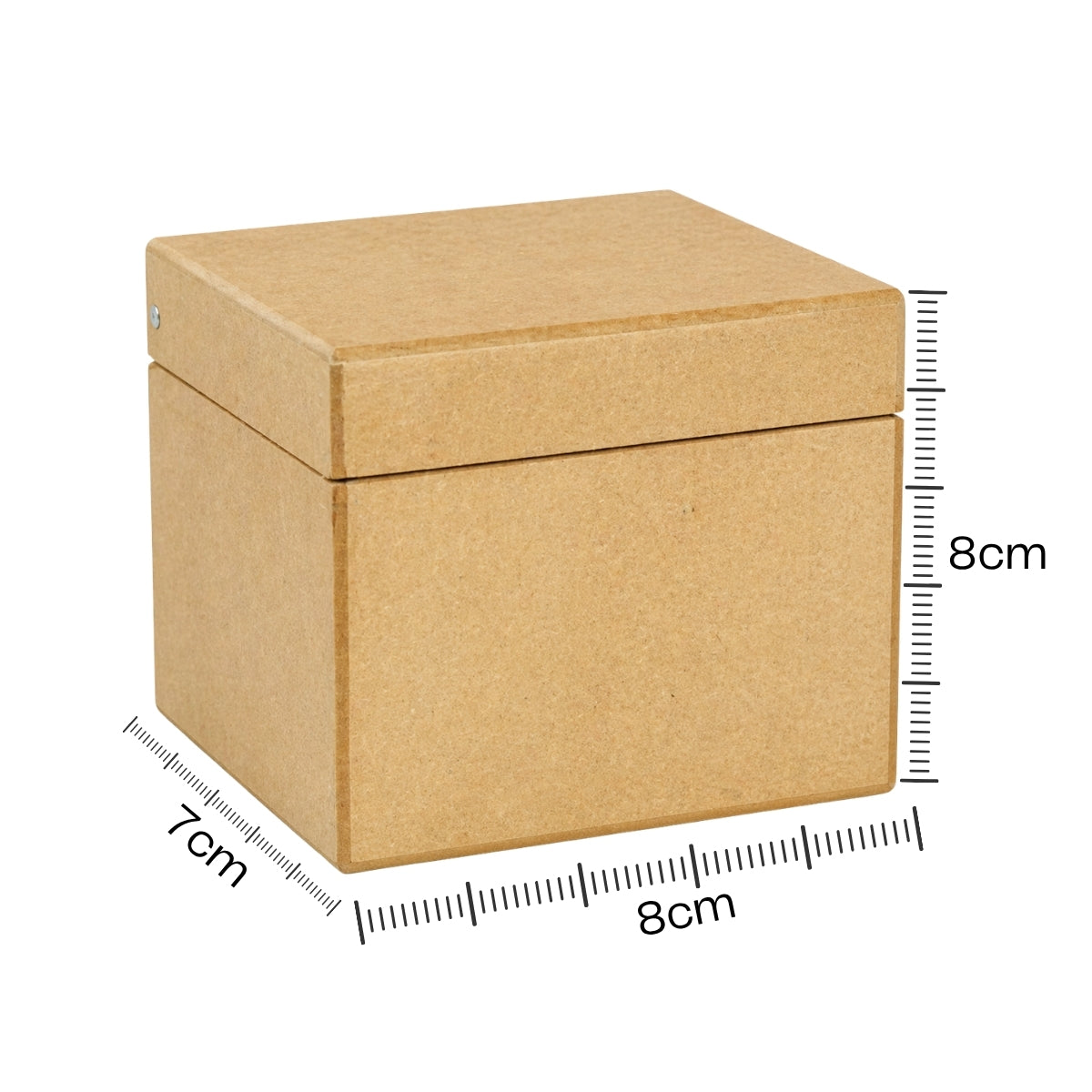 Caixa de Chá com 1 Cavidade de Madeira Mdf Cru 8x8x7cm