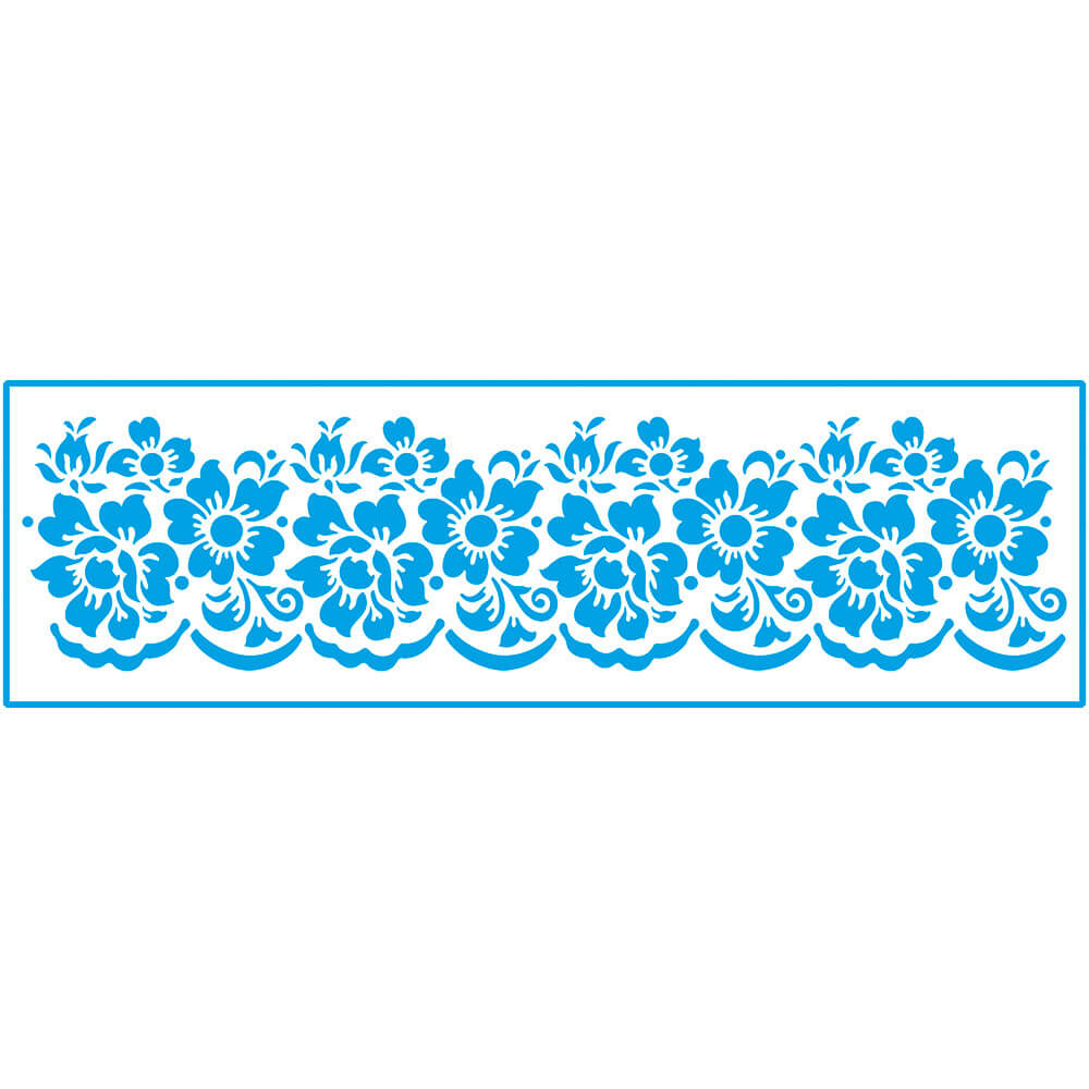 Stencil Estreito Arabesco Floral Ix 8x28cm para Pintura Decorativa e Artesanato Ste-360 - Litoarte