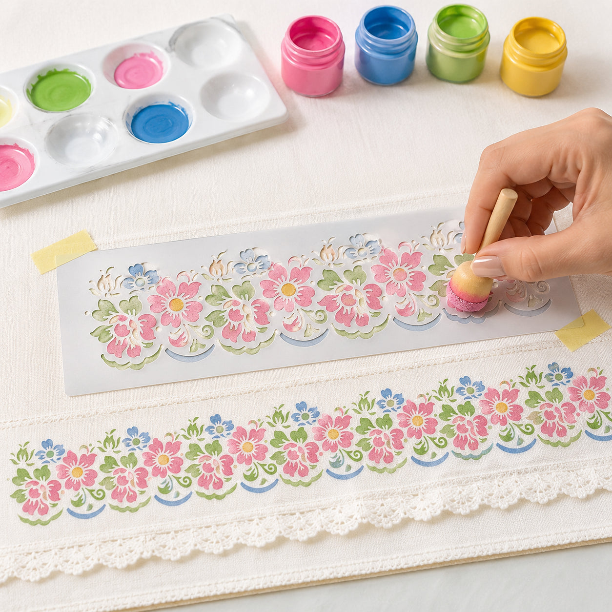 Stencil Estreito Arabesco Floral Ix 8x28cm para Pintura Decorativa e Artesanato Ste-360 - Litoarte
