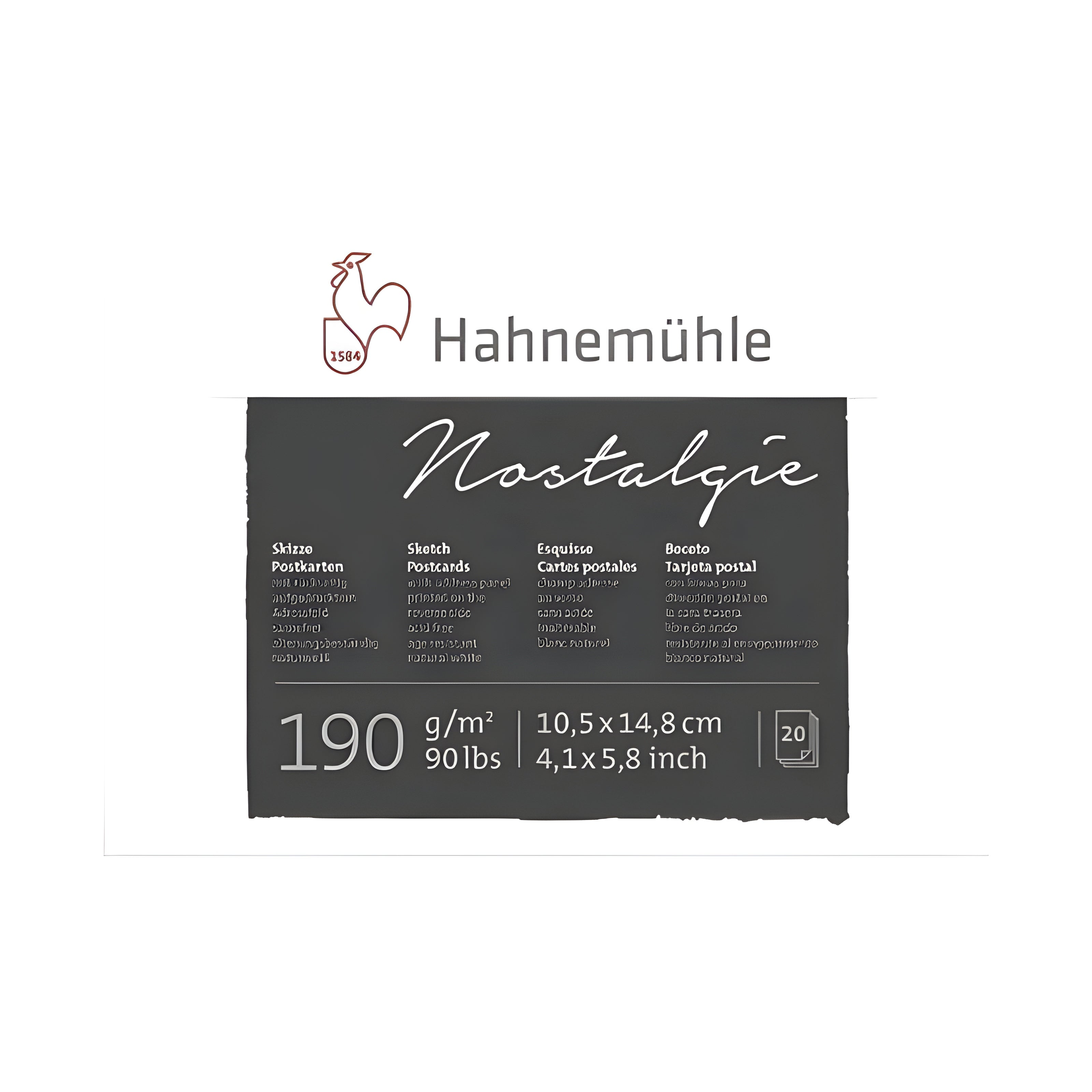 Bloco de Desenho Cartão Postal Hahnemühle Nostalgie Paisagem A6 190g com 20 Folhas