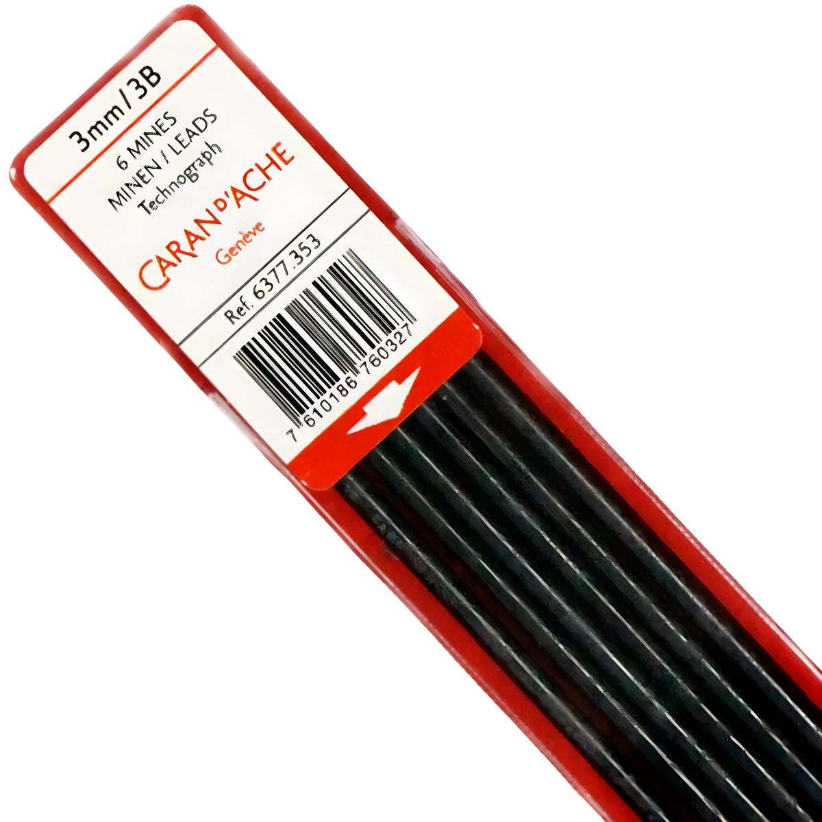 Blister Mina Grafite Caran D'ache 3.0Mm 3b com 6 Unidades