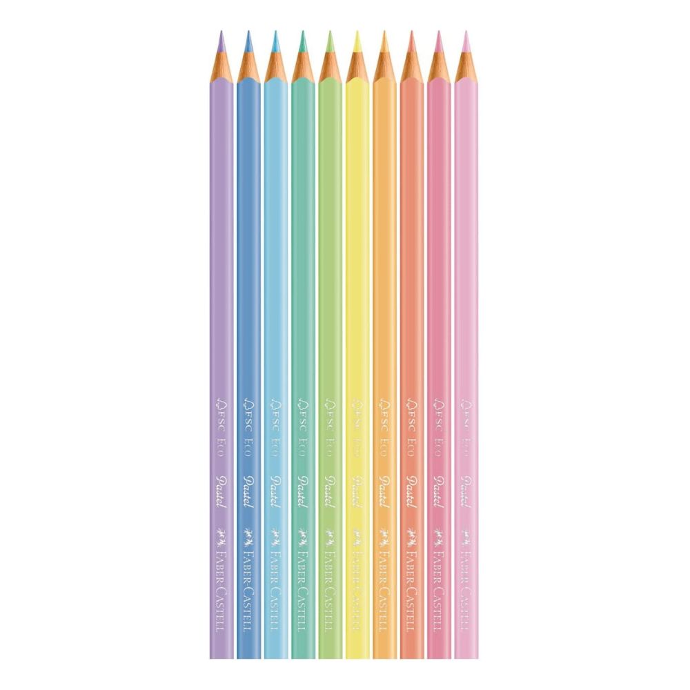 Estojo Lápis de Cor Ecolápis Tons Pastel 10 Cores - Faber-castell 120510p