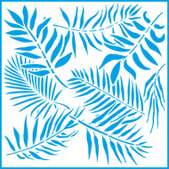 Stencil - Estampa de Folhas Tropicais 20x20cm para Pintura Decorativa e Artesanato Stxx-065 - Litoarte