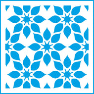Stencil - Azulejo Floral 10x10cm para Pintura Decorativa e Artesanato St-x-371 - Litoarte