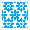 Stencil - Azulejo Floral 10x10cm para Pintura Decorativa e Artesanato St-x-371 - Litoarte