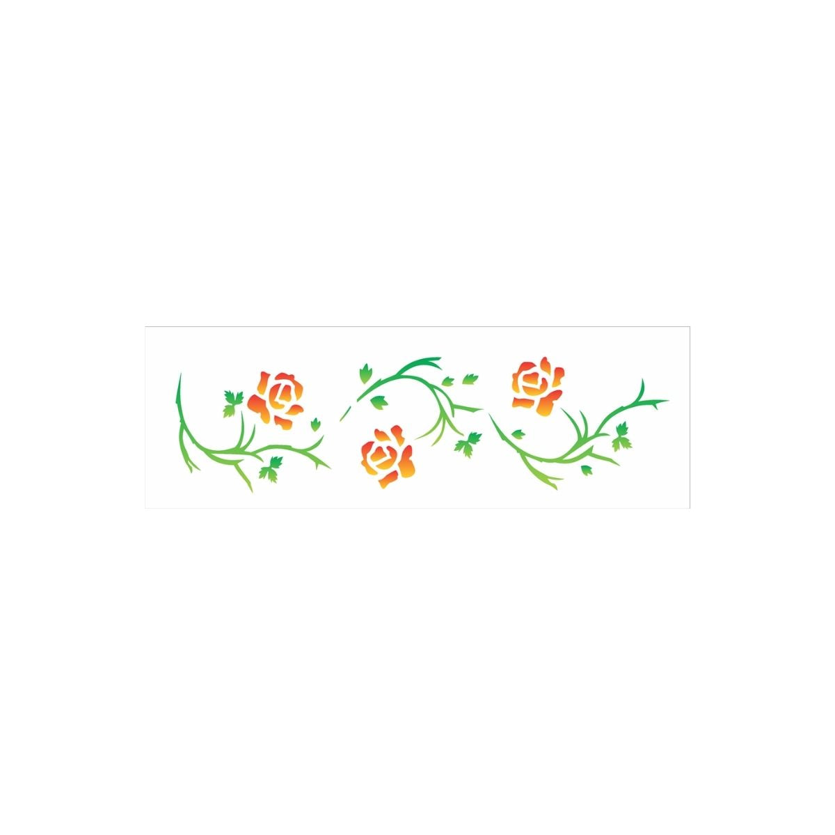 Stencil Opa 10x30cm - Flores Rosas - 0339